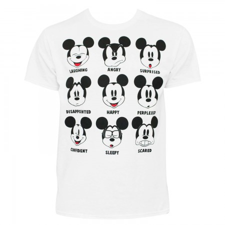 Mickey Mouse Men's White Expressions T-Shirt