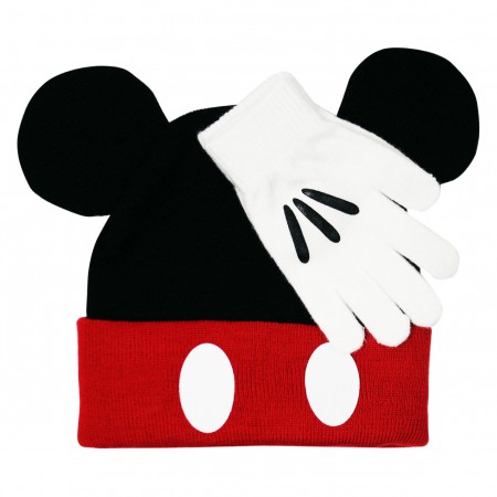 Mickey Mouse Glove And Black Hat Set