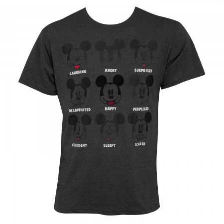 Mickey Mouse Men's Gray Expressions T-Shirt