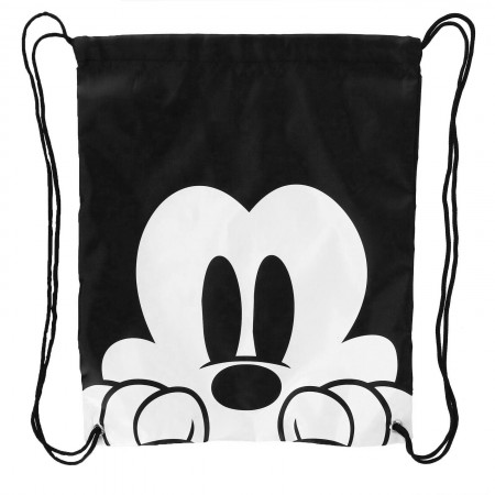 Mickey Mouse Black And White Drawstring Bag