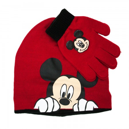 Mickey Mouse Red Glove And Hat Pair