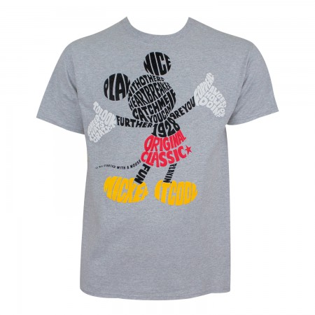 Mickey Mouse Men's Grey Original Classic T-Shirt