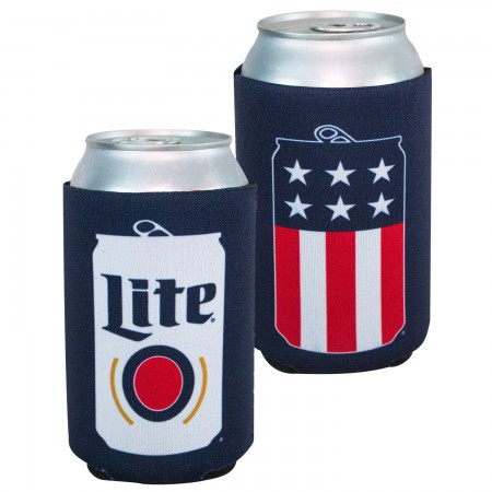 Miller Lite Patriotic Red White and Blue Can Cooler