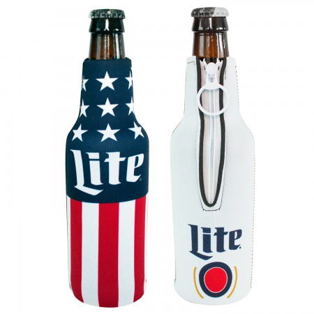 Miller Lite Patriotic Red White and Blue Bottle Cooler