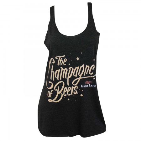 Miller High Life Champagne Of Beers Women's Racer Back Black Tank Top