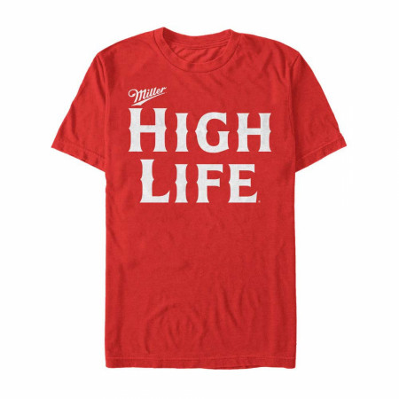 Miller High Life Text Logo Men's Red T-Shirt