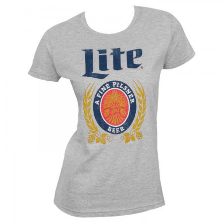 Miller Lite Logo Women's Grey T-Shirt