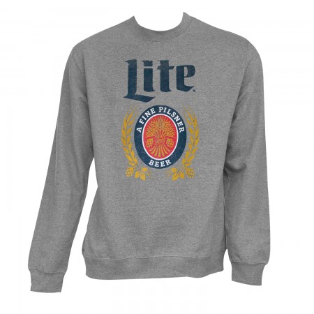 Miller Lite Men's Grey Crewneck Sweatshirt