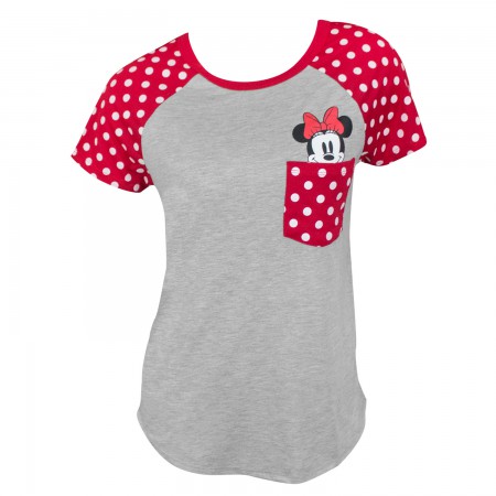 Minnie Mouse Women's Grey Pocket Sized T-Shirt