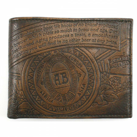 Budweiser Brown Embossed Leather Bifold Wallet