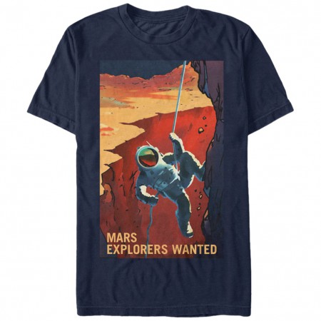 NASA Mars Explorers Wanted Men's Blue T-Shirt