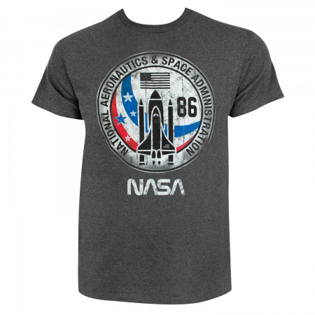 NASA Distressed Logo Men's Grey T-Shirt