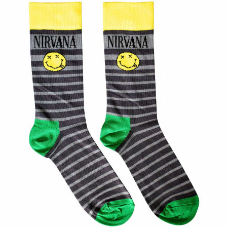 Nirvana Yellow Happy Face Crew Socks