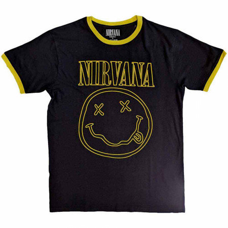 Nirvana Happy Face Ringer T-Shirt