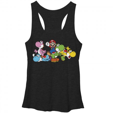 Nintendo Mario Group Yoshi Black Juniors Tank Top