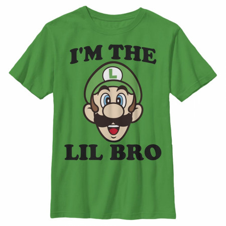 Super Mario Bros Luigi I'm The Lil Bro Youth T-Shirt