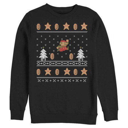 Mario Pixel Style Christmas World Retro Design Sweatshirt