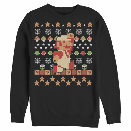 Super Mario Holiday Pixels Ugly Christmas Sweatshirt