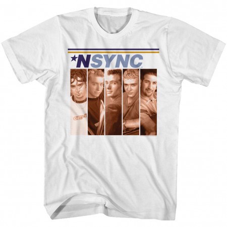 NSYNC Lineup Boxes Men's White T-Shirt