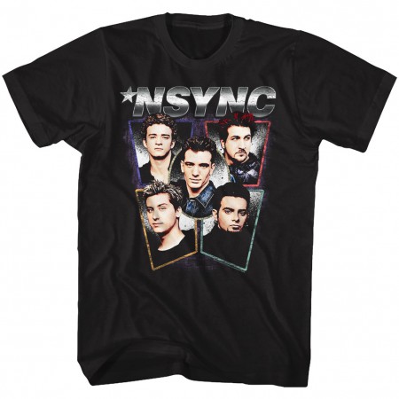 NSYNC Heads Men's Black T-Shirt