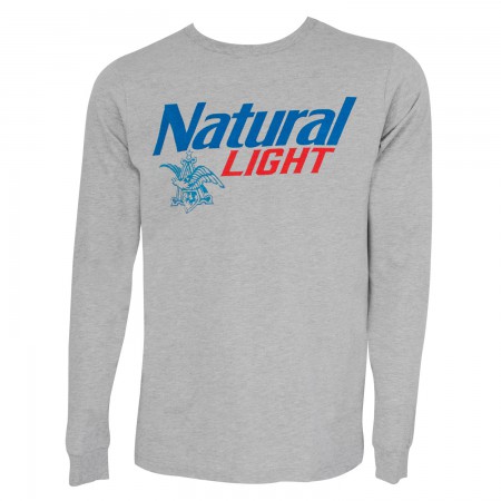 Natural Light Logo Long Sleeve Grey Tee Shirt