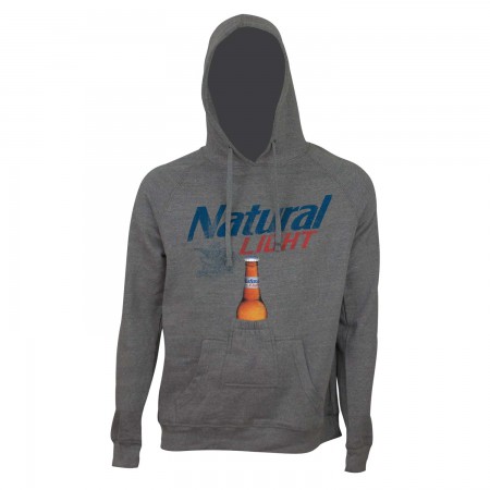 Natural Light Men's Grey Beer Pouch Hoodie