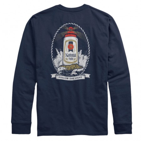 Natural Light Lighthouse Long Sleeve Chest Pocket Shirt