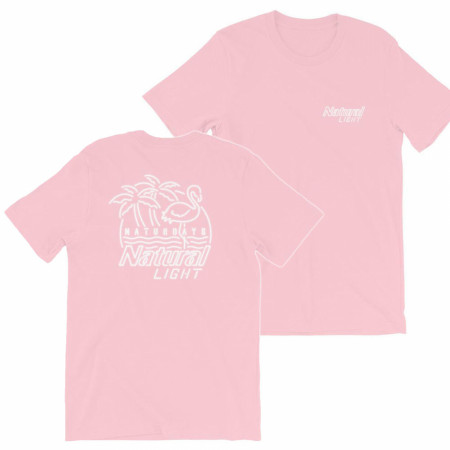 Natural Light Beer Naturdays Light Pink Men's Cotton T-Shirt