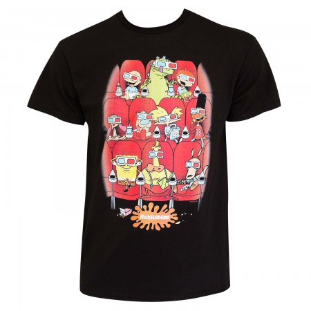 Nickelodeon 90's Men's Black Nicktoon Movie Theater T-Shirt