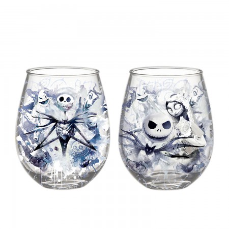 Nightmare Before Christmas 20 Ounce Stemless Wine Glass Set