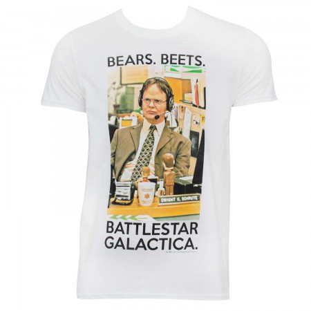 The Office Men's White Battlestar Galactica T-Shirt