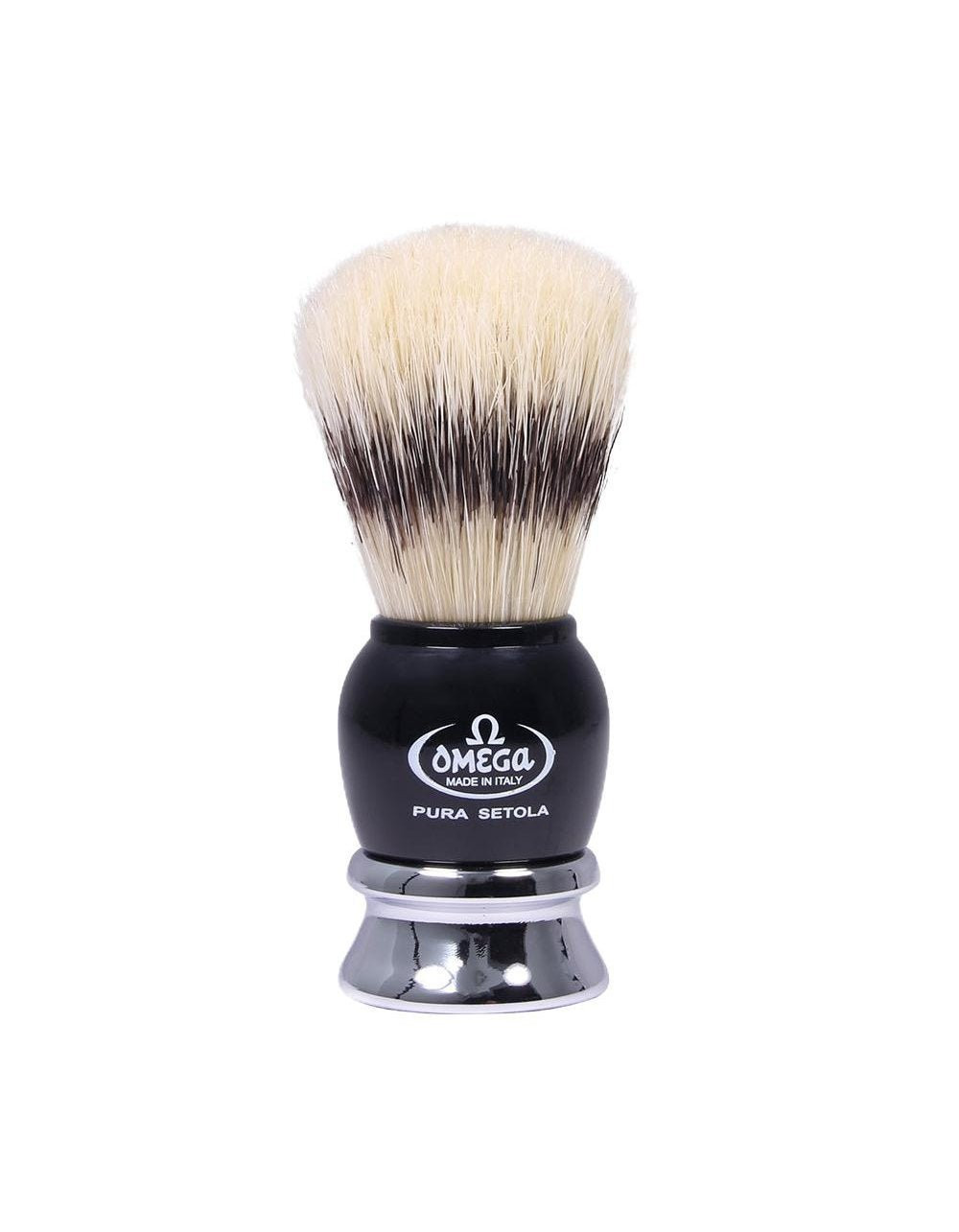 Product image 0 for Omega 11648 Boar Bristle Shaving Brush, Black and Chrome