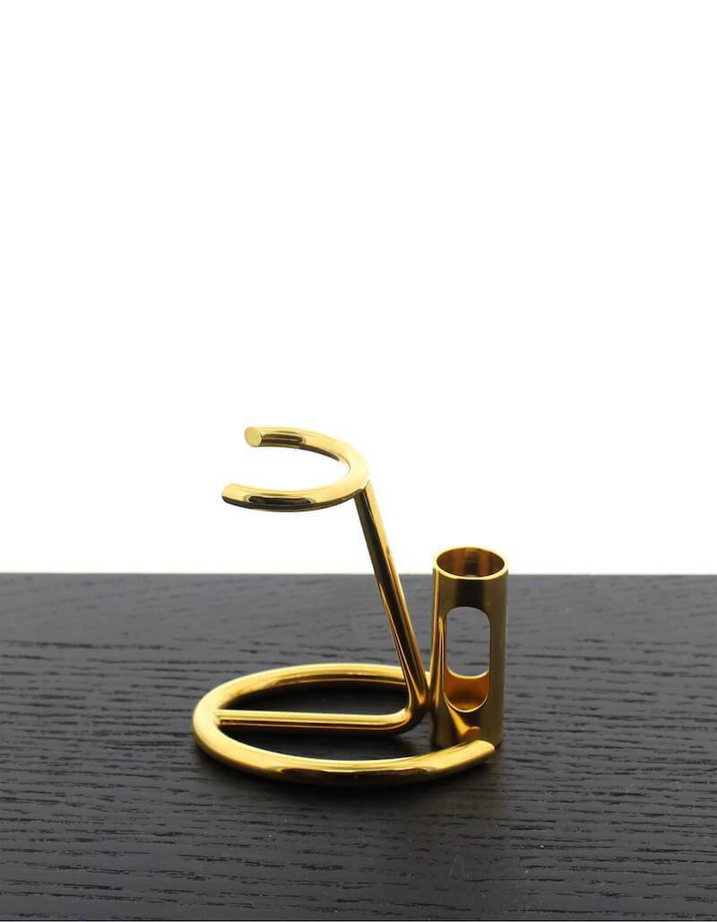 Product image 1 for Omega 27mm Gold Shaving Brush and Razor Stand