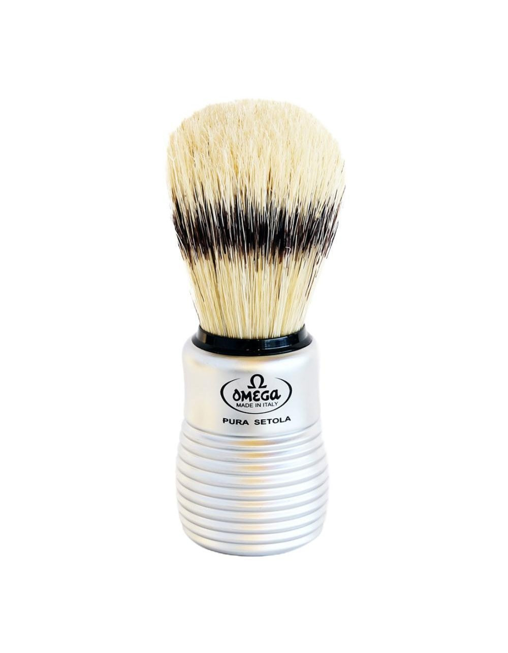Product image 0 for Omega 81230 Boar Bristle Shaving Brush, Matte Silver Beehive