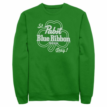 Pabst Blue Ribbon Beer Day! St. Patrick's Day Clover Fleece Sweatshirt