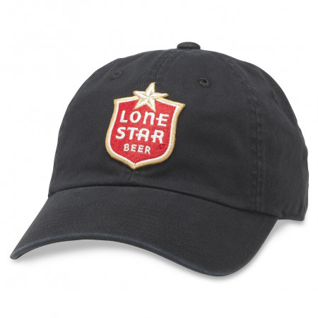 Lone Star Patch Adjustable Black Strapback Hat