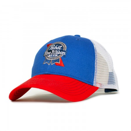 Pabst Blue Ribbon Embroidered Mesh Trucker Hat