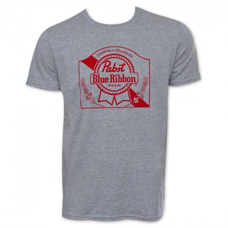 PBR Grey Ribbon Logo Beer Tee Shirt