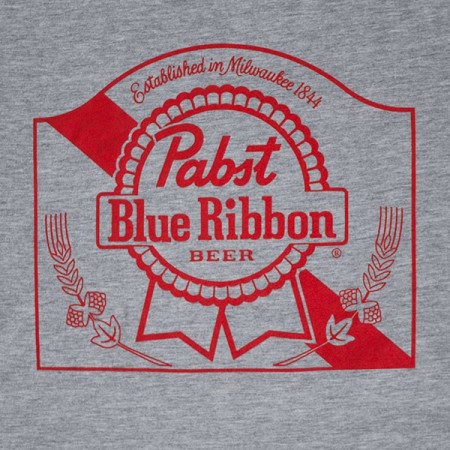 PBR Grey Ribbon Logo Beer Tee Shirt