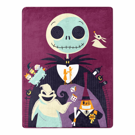 Nightmare Before Christmas Psychedelic World 46 X 60 Silk Touch Throw