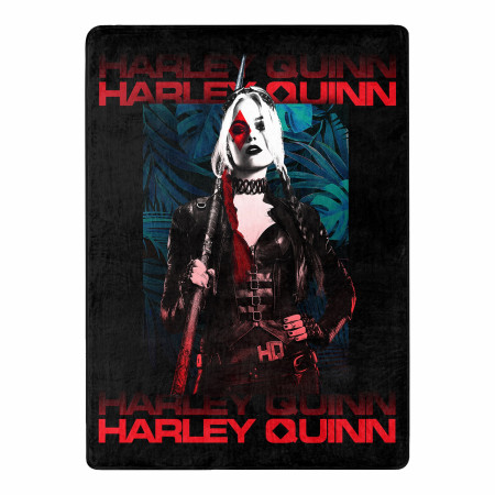 Harley Quinn Suicide Squad 2 Tropical Floral 46 X 60 Silk Touch Throw