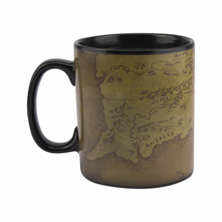 Lord Of The Rings Map 18oz. Heat Change Ceramic Mug