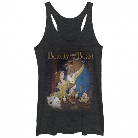 Disney Beauty And The Beast Poster Black Juniors Tank Top
