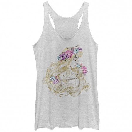 Disney Shimmering Sleeping Beauty White Juniors Tank Top