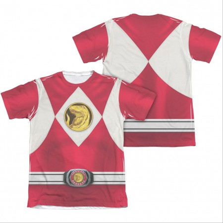 Power Rangers Emblem Costume Red Sublimation T-Shirt