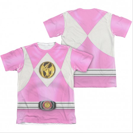 Power Rangers Emblem Costume Pink Sublimation T-Shirt
