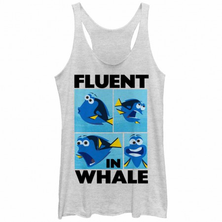 Disney Pixar Finding Dory Whale Talk White Juniors Tank Top