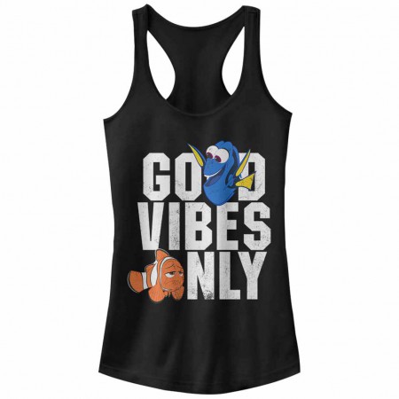 Disney Pixar Finding Dory Good Vibes Black Juniors Tank Top