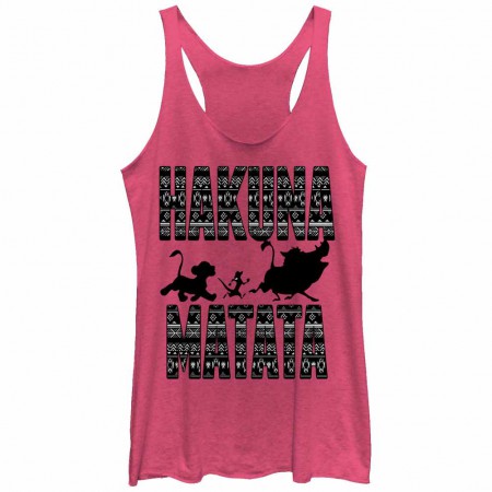 Disney Lion King Hakuna Print Pink Juniors Tank Top