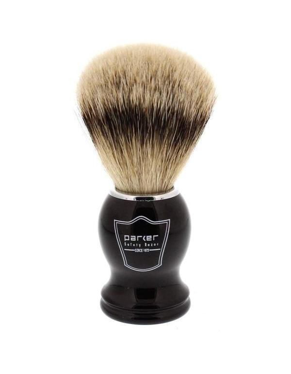Product image 1 for Parker BHST Silvertip Badger Shaving Brush, Black Handle